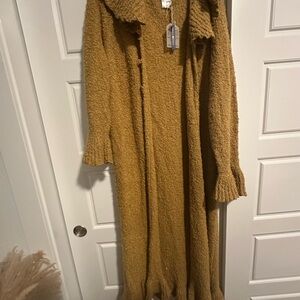 April Cornell Warm Tan Wool Blend Cardigan